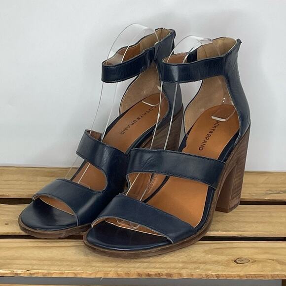 Lucky Brand Women's Valka Ankle Strap blue leather 9M - Picture 1 of 13